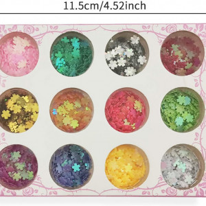 Set de paiete cu sclipici HEIGOO, 12 culori, 11,5 x 8,5 cm - Img 5