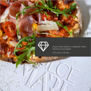 Set de pizza, lopata din aluminiu 30.5 x 85 cm, piatra de copt 38 x 30 cm, DOLCE MARE, Alb, Resigilat, Grad B - Img 4