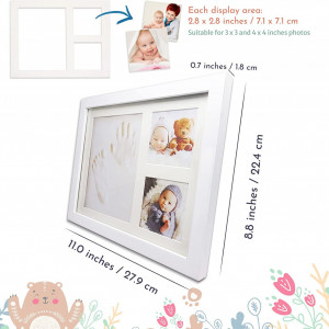 Set de rama foto cu kit de amprenta Baby Clay, alb, lemn, 27,9 x 22,4 cm - Img 6