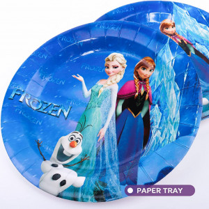 Set de tacamuri pentru petrecere Disney Frozen pentru 6 persoane Yisscen, hartie, multicolor, 30 piese - Img 4