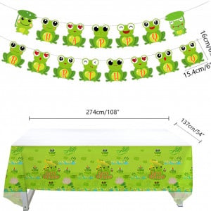 Set de vesela pentru petrecere JeVenis, carton, verde, 42 piese - Img 2