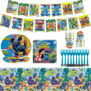 Set de vesela pentru petrecere Ksopsdey, hartie/textil/plastic, multicolor, 52 piese