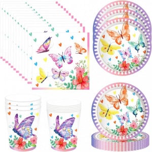 Set de vesela pentru petrecere Mezhen, hartie, multicolor, 28 piese