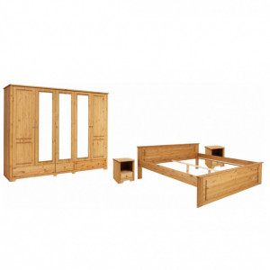 Set dormitor Home Affaire Hugo, 4 piese, lemn masiv de pin - Img 1