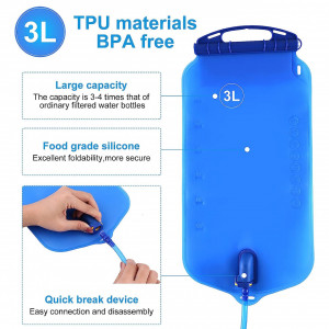 Set filtru pentru apa cu accesorii WADEO, plastic/TPU, albastru, 3 L - Img 6
