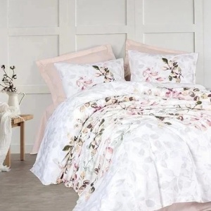 Set husa pilota + 2 fete de perna, bumbac ranforce 100%, 240x220 cm + 2x60x60 cm, model floral, multicolor - Verificat A · Re-Bloom