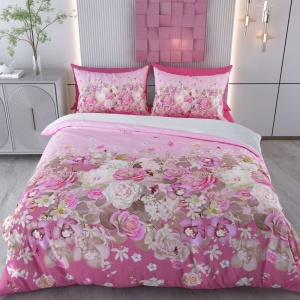 Set husa pilota + fata de perna, bumbac ranforce 100%, 135x200 cm + 80x80 cm, multicolor - Verificat A · Re-Bloom