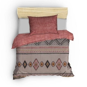 Set husa pilota + fata de perna, bumbac ranforce 100%, 155x220 cm + 80x80 cm, multicolor - Verificat A · Re-Bloom - Img 2