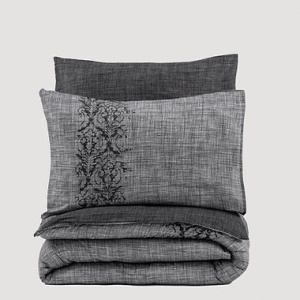 Set husa pilota + fata de perna, bumbac ranforce 100%, 155x220 cm + 80x80 cm, gri - Verificat A · Re-Bloom - Img 3