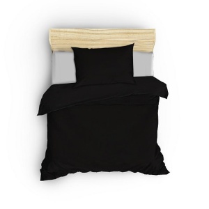 Set husa pilota + fata de perna, satin bumbac 100%, 155x200 cm + 80x80 cm, negru - Verificat A · Re-Bloom - Img 3