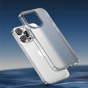 Set husa si 2 folii pentru iPhone 13 Pro Docoo, silicon/sticla securizata, transparent, 6,1 inchi