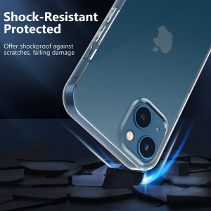 Set husa si 3 folii de protectie pentru iPhone 14 PRO Max Ynmeacc, silicon/sticla securizata, transparent, 6,7 inchi