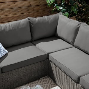 Set lounge pentru gradina Paradise, poliratan/aluminiu/poliester, gri, 4 piese