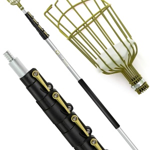 Set maner telescopic si culegatoare pentru fructe DocaPole, aluminiu, auriu/argintiu/negru, 7,3 m