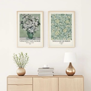 Set tablou decorativ Re-Bloom, 2 piese, model floral, MDF/lemn masiv, multicolor, 50 x 35 cm - Img 2