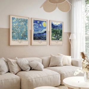 Set tablou decorativ Re-Bloom, 3 piese, MDF/lemn masiv, multicolor, 50 x 70 cm - Img 2