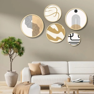 Set tablou decorativ Re-Bloom, 5 piese, lemn masiv/MDF, multicolor