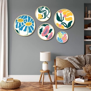 Set tablouri decorative Re-Bloom, 5 piese, lemn masiv, multicolor - Img 2