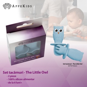 Set Tacamuri din silicon, AppeKids, OWL - Aqua Blue - Img 2