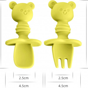 Set tacamuri pentru bebelusi XOPOZON, silicon, galben, 8.3 x 2.5 cm, 2 piese - Img 7