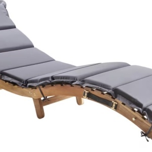 Șezlong de grădină Ambia Garden , culoare salcâm, gri închis, 168/55/54 cm