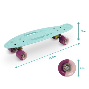 Skateboard copii, Qkids, Galaxy - Light Blue - Img 2