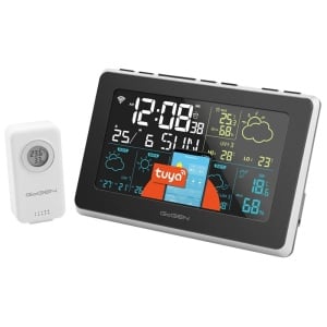 Statie meteo GoGEN ME 3565 SMART, senzor extern Wi-Fi, prognoza 5 zile, aplicatie mobila, negru/argintiu - Img 1