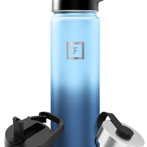 Sticla din otel inoxidabil IRON °FLASK, 1 pai, rece 24 ore / cald 12 ore, izolata, albastru, fara BPA, 700 ml