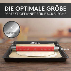 Cumpara Sucitor cu inele pentru aluat Liebspecht®, silicon/otel inoxidabil, argintiu/rosu, 36 x 3,5 cm de la Chilipirul-zilei în rate, cu cardul sau plata la livrare!