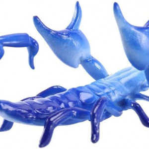Suport de stilou Jevindo, forma de scorpion, plastic, albastru, 6,5 x 4 cm - Img 3