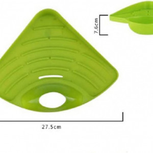 Suport pentru buretele de vase SwirlColor, plastic, verde, 27,5 x 19,5 x 7,6 cm - Img 4