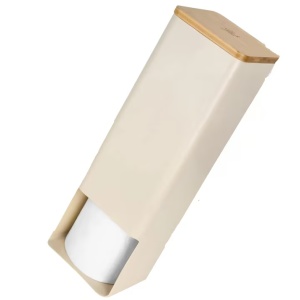 Suport pentru hartie igienica Glückstoff, plastic/bambus, crem/natur, 43 x 14 x 2,51 cm - Img 5