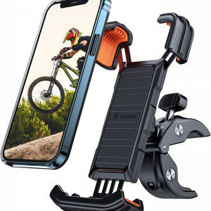 Suport telefon pentru bicicleta Andobil, metal/plastic, negru/portocaliu, 9 x 18 x 3 cm - Img 1