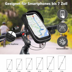 Suport telefon pentru bicicleta Ygive, poliester, gri, 7 inchi - Img 5