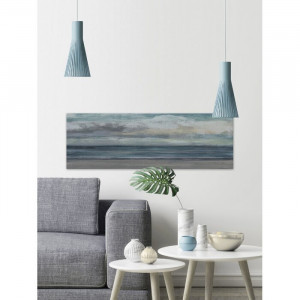 Tablou „Beach Rise IV”, albastru/gri, 51 x 152 x 3,81 cm - Img 3