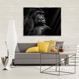 Tablou „Gorilla”, negru/gri inchis, 80 x 60 cm - Img 2