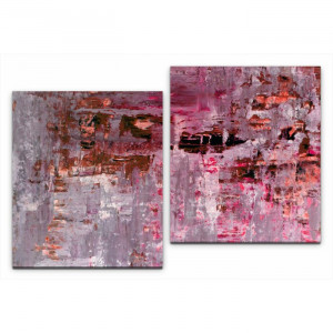 Tablou Abstrakt, 2 piese, roz, 80 x 120 cm