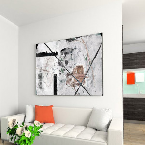 Tablou Abstrakt 750, gri deschis, 80 x 120 x 2 cm - Img 2