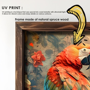 Tablou decorativ inramat MDF 25x50x3.5 cm, MDF 3mm, rama lemn pin 100%, 1.5 kg, multicolor - Verificat A · Re-Bloom - Img 3