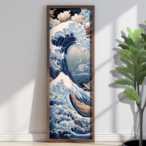 Tablou decorativ MDF/lemn pin, 40x120x3.5 cm, MDF 3mm, cadru lemn pin 100%, imprimare UV, format panoramic, multicolor - Verificat A · Re-Bloom