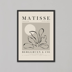 Tablou decorativ Re-Bloom, hartie/lemn, negru/natur, 50 x 70 cm - Img 1