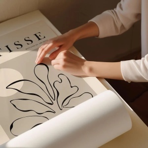 Tablou decorativ Re-Bloom, hartie/lemn, negru/natur, 50 x 70 cm - Img 3