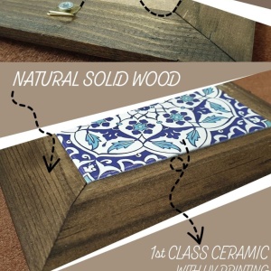 Tablou decorativ Re-Bloom, lemn/ceramica, multicolor, 15,5 x 15,5 x 2,5 cm - Img 2