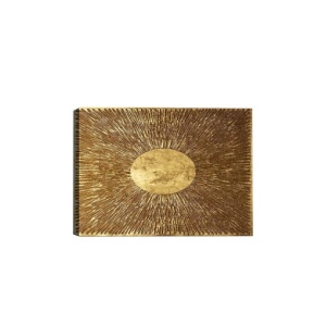 Tablou decorativ Re-Bloom, lemn/panza, auriu, 70 x 100 cm - Img 2
