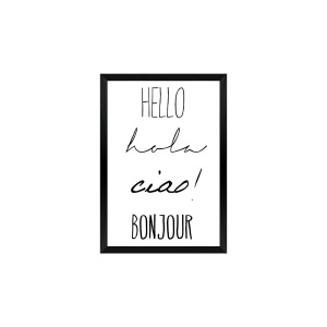 Tablou decorativ Re-Bloom, MDF, alb/negru, 33 x 48 cm