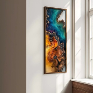 Tablou decorativ Re-Bloom, MDF/lemn masiv, multicolor, 40 x 120 x 3,5 cm - Img 4