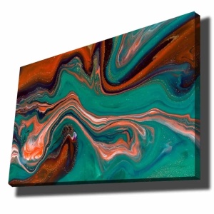 Tablou decorativ Re-Bloom, model abstract, lemn/panza, 70 x 100 cm