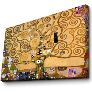Tablou decorativ Re-Bloom, model Arborele vietii, panza/lemn, multicolor, 100 x 70 x 3 cm - Img 3
