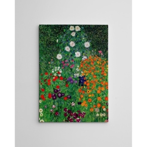 Tablou decorativ Re-Bloom, model floral, panza/lemn, multicolor, 50 x 70 cm - Img 2