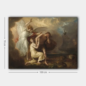 Tablou decorativ Re-Bloom, model ingeri, panza/lemn, maro, 70 x 100 cm - Img 2